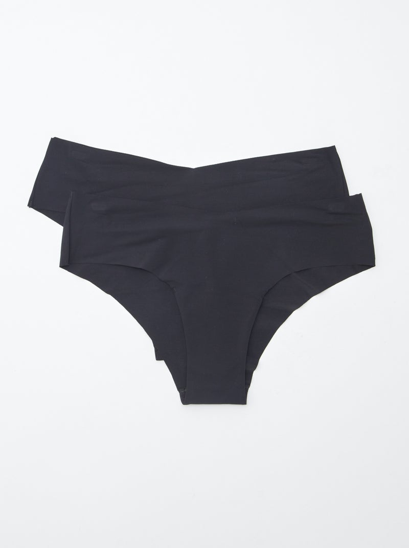 Lot de 2 shortys invisibles en microfibre Noir - Kiabi