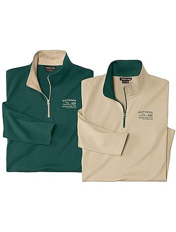 Lot de 2 sous-pulls col zippé - atlas for men