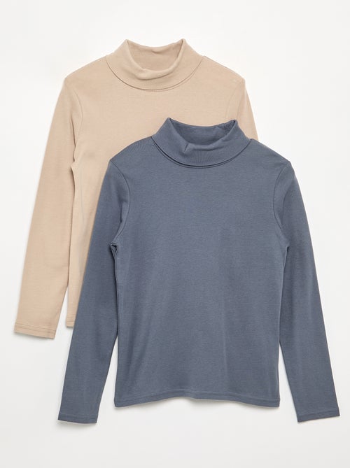 Lot de 2 sous-pulls unis - Kiabi Lot de 2 sous-pulls unis - Kiabi