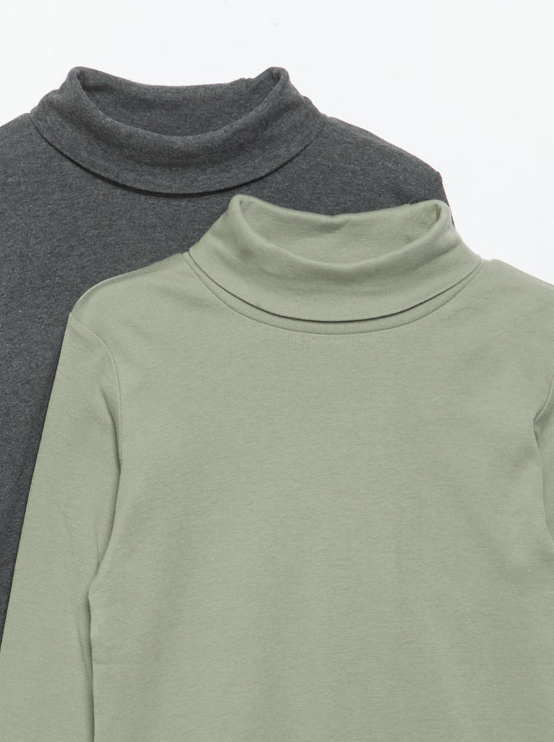 Lot de 2 sous-pulls unis Vert - Kiabi