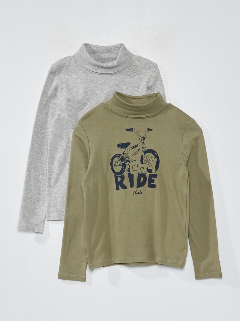 Lot de 2 sous-pulls Vert/gris - Kiabi