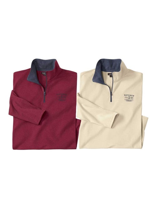 Lot de 2 Sous-Pulls Zippés Outdoor  - ATLAS FOR MEN - Kiabi