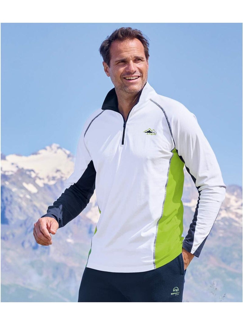Lot de 2 Sous-Pulls Zipp?s Sport   - ATLAS FOR MEN Blanc Bleu - Kiabi