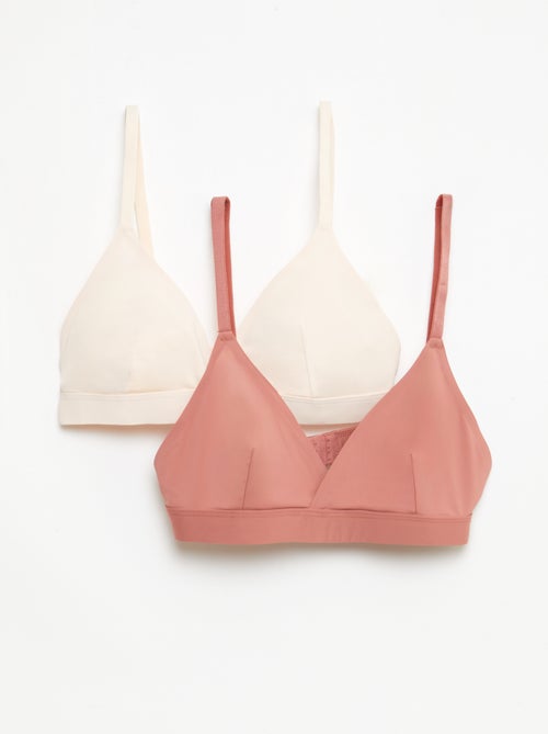 Lot de 2 soutien-gorge triangles en microfibre - Kiabi