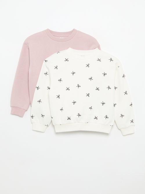 Lot de 2 sweats : 1 uni et 1 imprimé all over - Kiabi