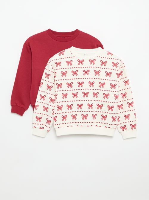 Lot de 2 sweats : 1 uni et 1 imprimé all over - Kiabi