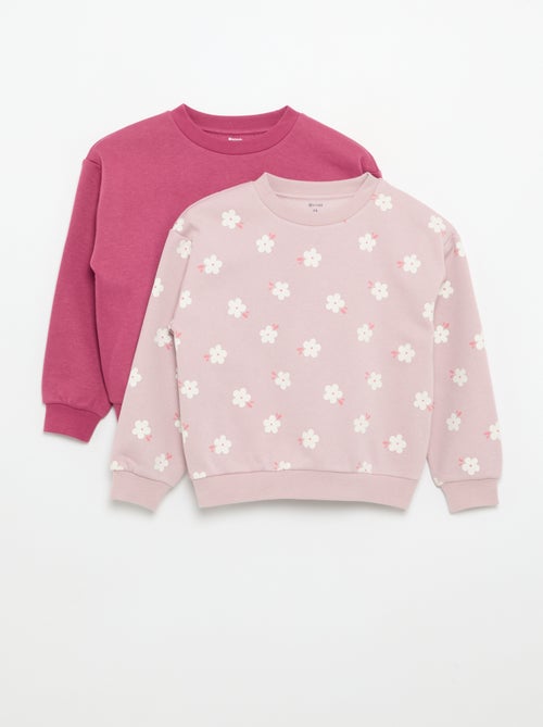 Lot de 2 sweats : 1 uni et 1 imprimé all over - Kiabi