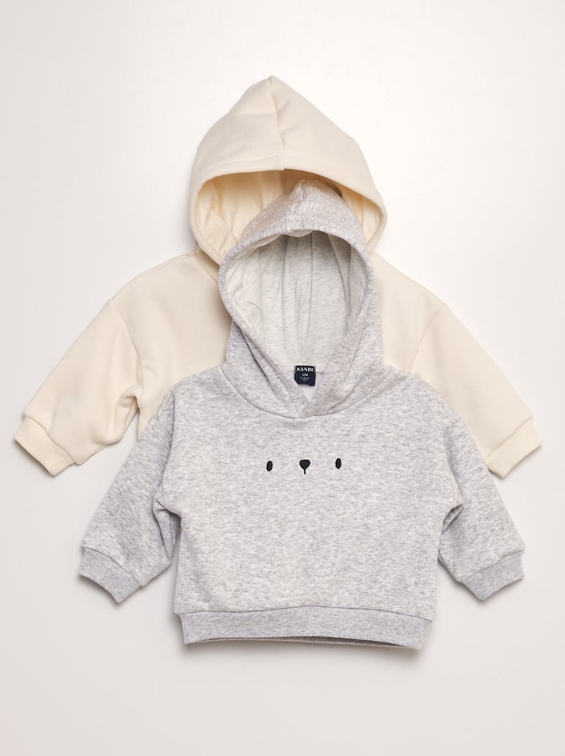 Lot de 2 sweats à capuche - 2 pièces Gris - Kiabi