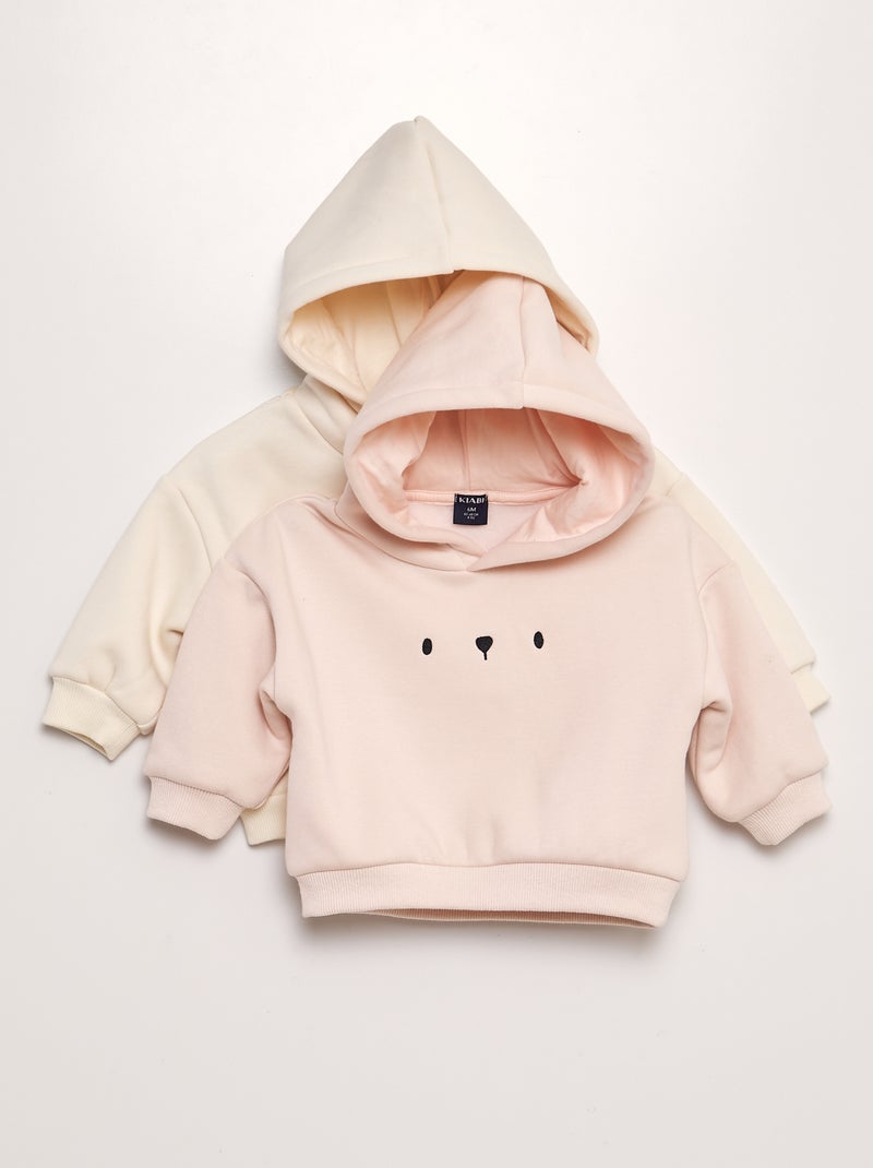 Lot de 2 sweats à capuche - 2 pièces Rose - Kiabi