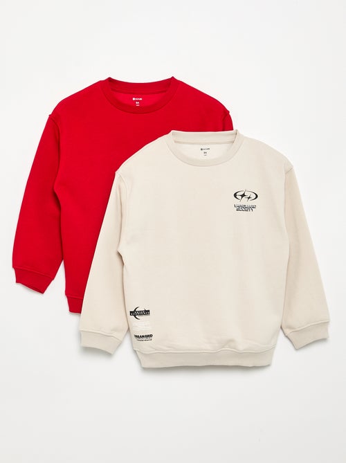 Lot de 2 sweats à manches longues - Kiabi Lot de 2 sweats à manches longues - Kiabi