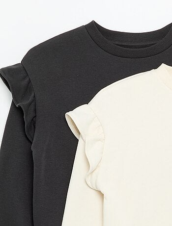 Lot de 2 sweats avec volants aux épaules