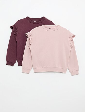 Lot de 2 sweats avec volants aux épaules