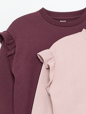 Lot de 2 sweats avec volants aux épaules
