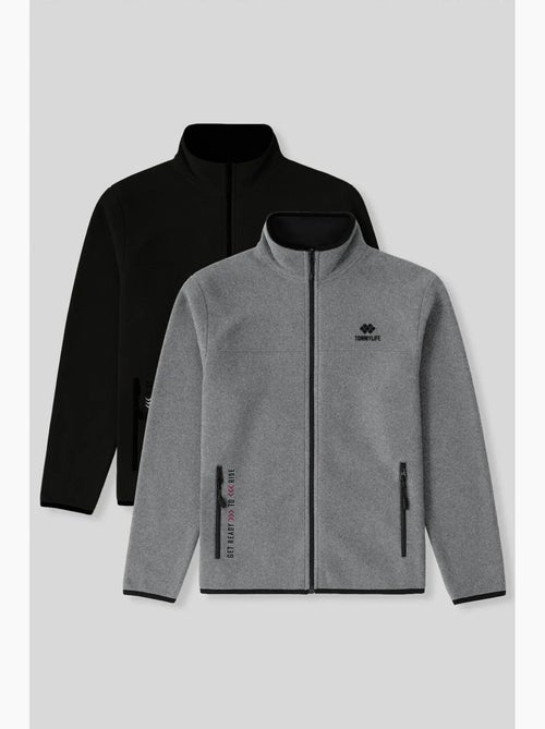 Lot de 2 sweats en maille peluche à fermeture éclair tommy - Kiabi Lot de 2 sweats en maille peluche à fermeture éclair tommy - Kiabi