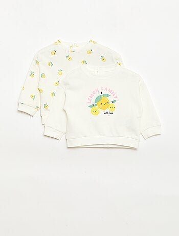 Lot de 2 sweats en molleton léger