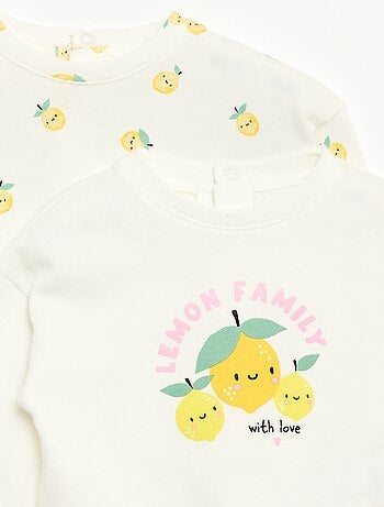 Lot de 2 sweats en molleton léger