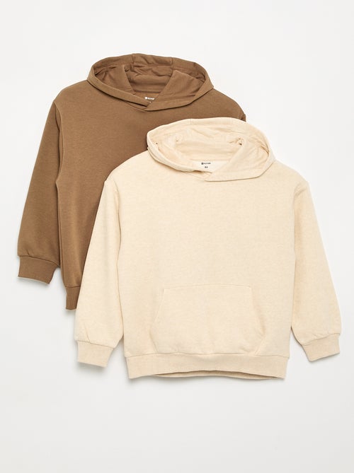 Lot de 2 sweats unis à capuche - Kiabi Lot de 2 sweats unis à capuche - Kiabi