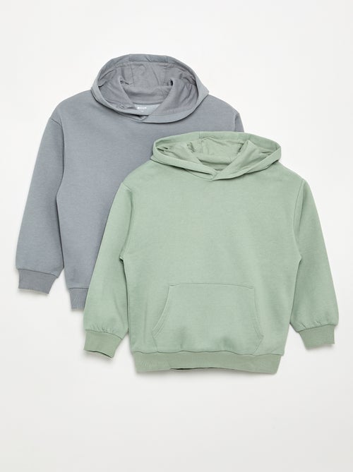Lot de 2 sweats unis à capuche - Kiabi Lot de 2 sweats unis à capuche - Kiabi