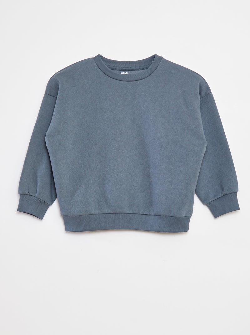 Lot de 2 sweats unis en molleton Bleu - Kiabi