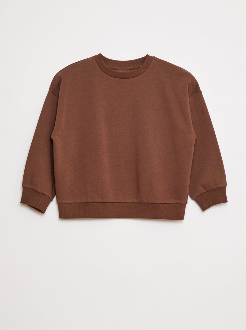 Lot de 2 sweats unis en molleton Marron - Kiabi