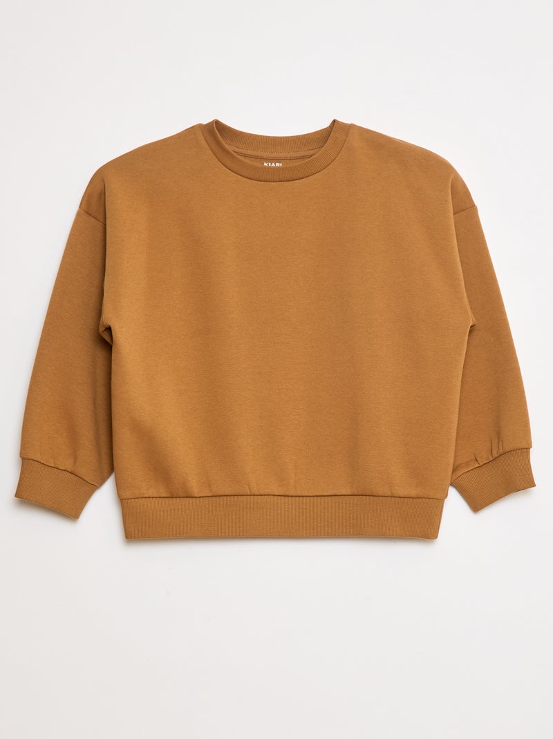 Lot de 2 sweats unis en molleton Marron - Kiabi