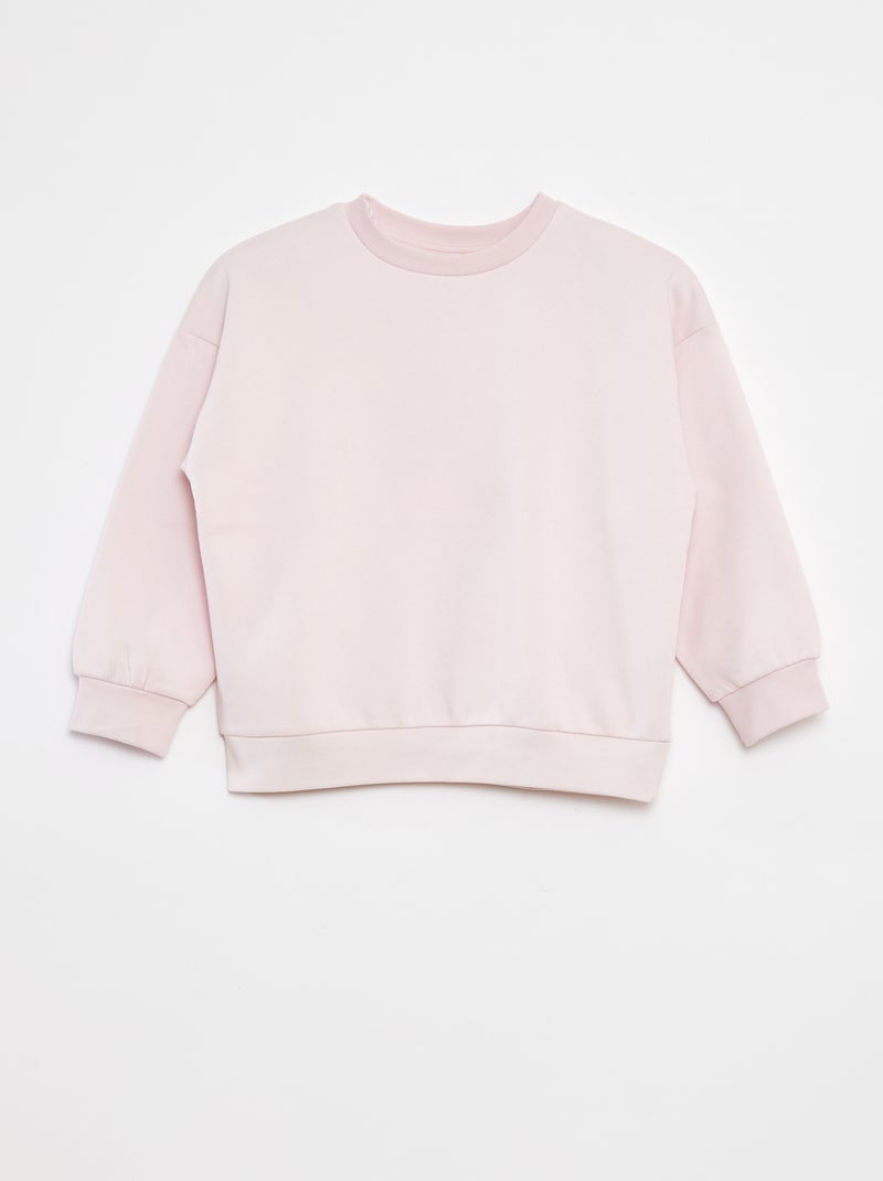 Lot de 2 sweats unis en molleton Rose - Kiabi