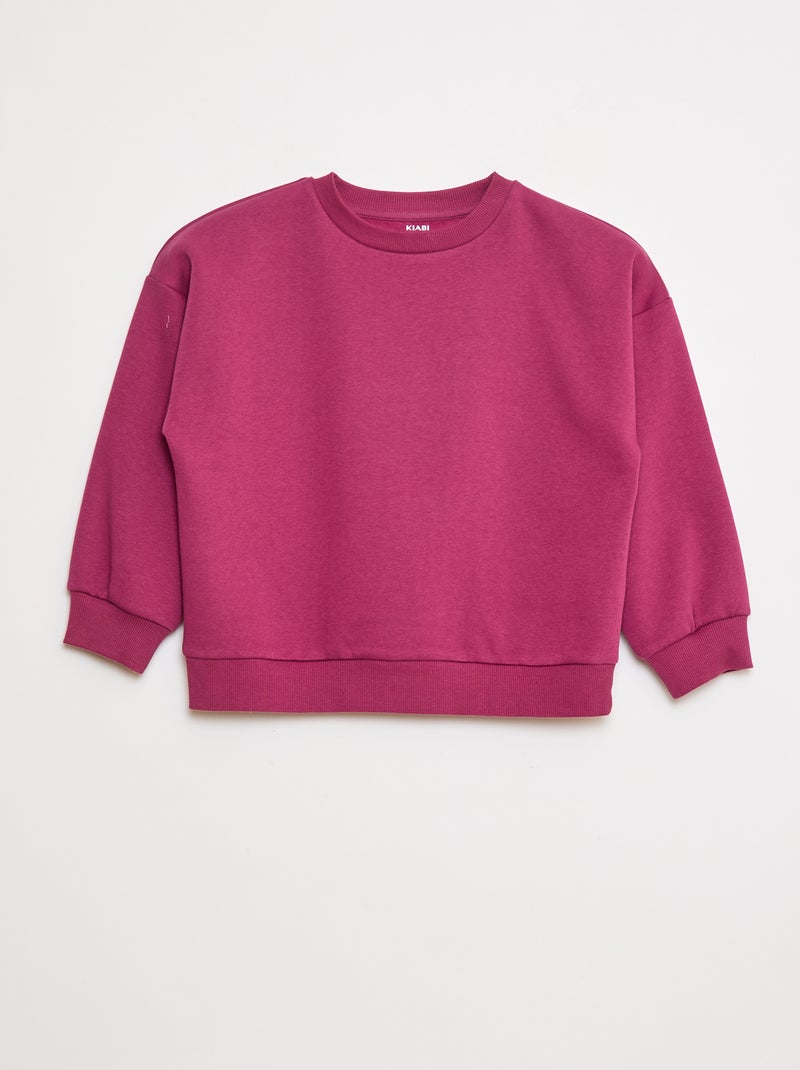 Lot de 2 sweats unis en molleton Violet - Kiabi