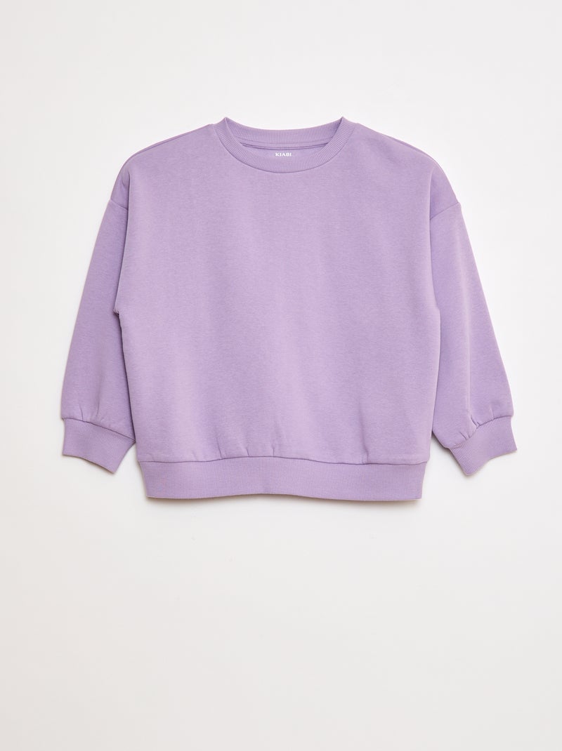 Lot de 2 sweats unis en molleton Violet - Kiabi
