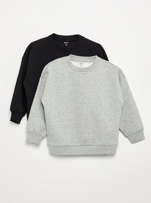 Lot de 2 sweats unis - Kiabi