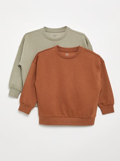 Lot de 2 sweats unis - Kiabi