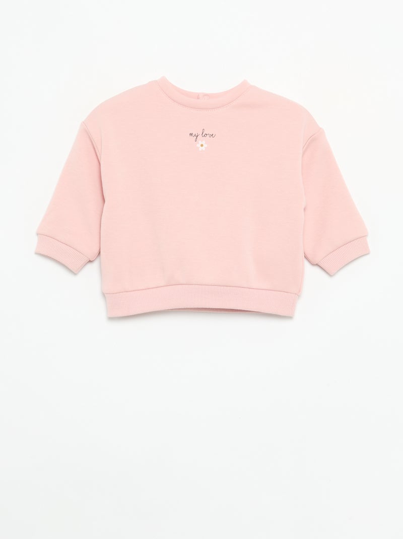 Lot de 2 sweats unis Rose - Kiabi