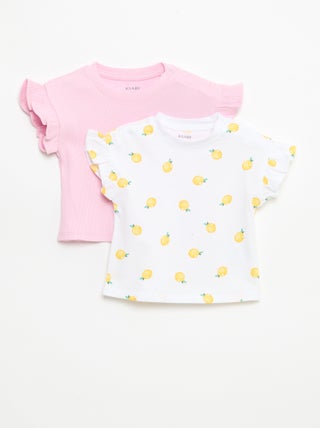 Lot de 2 T-shirts à manches courtes en jersey de coton