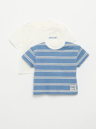 Lot de 2 T-shirts à manches courtes en jersey de coton