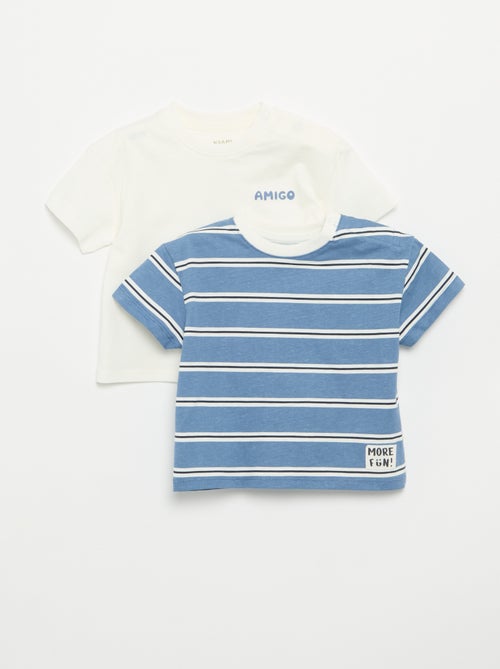 Lot de 2 T-shirts à manches courtes en jersey de coton - Kiabi