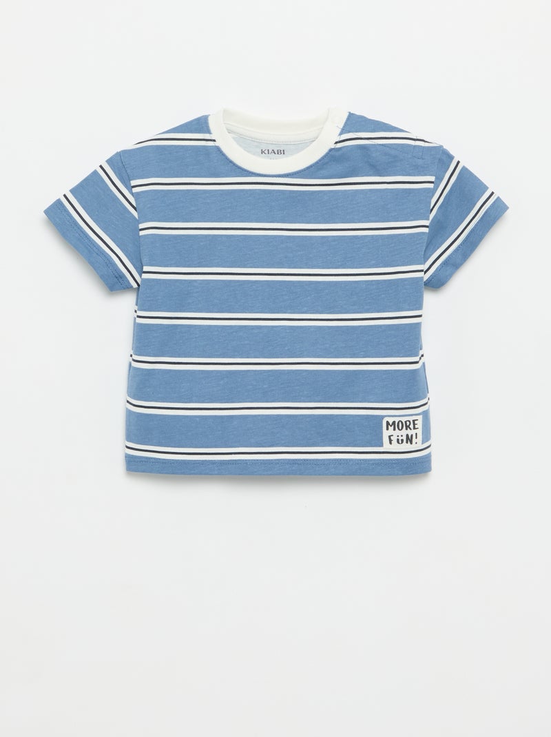 Lot de 2 T-shirts à manches courtes en jersey de coton Bleu - Kiabi
