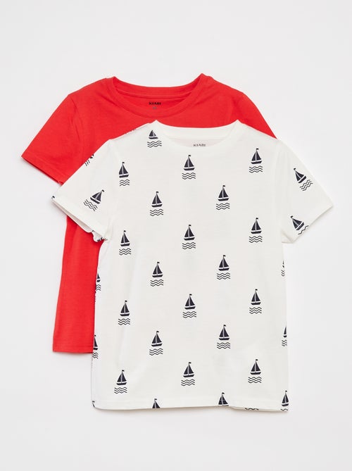 Lot de 2 t-shirts à manches courtes et col rond - Kiabi