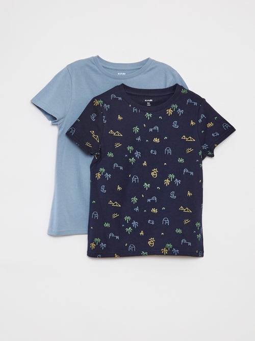 Lot de 2 t-shirts à manches courtes et col rond - Kiabi