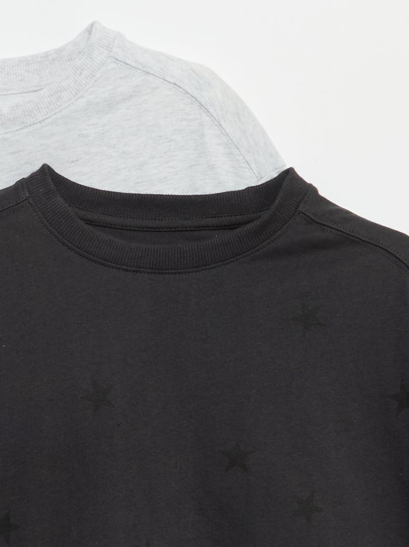 Lot de 2 t-shirts à manches courtes Noir - Kiabi
