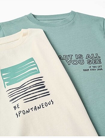Lot de 2 T-shirts à manches longues avec imprimés