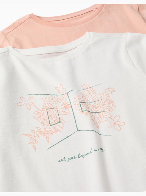 Lot de 2 T-shirts à manches longues avec imprimés de l'art - Kiabi