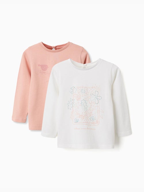 Lot de 2 T-shirts à manches longues avec imprimés de l'art - Kiabi