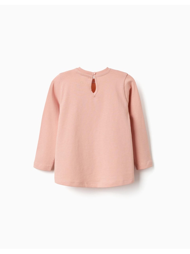 Lot de 2 T-shirts à manches longues avec imprimés de l'art Rose clair - Kiabi