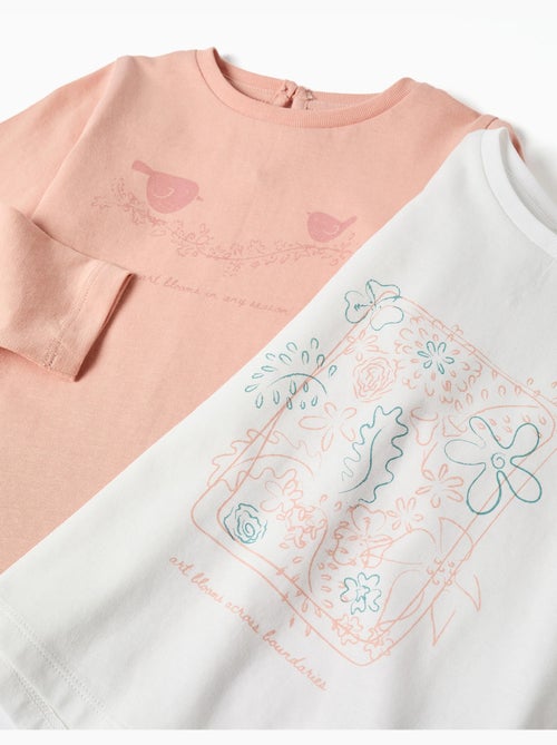 Lot de 2 T-shirts à manches longues avec imprimés de l'art - Kiabi