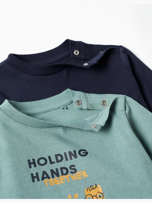 Lot de 2 T-shirts à manches longues avec imprimés - Kiabi