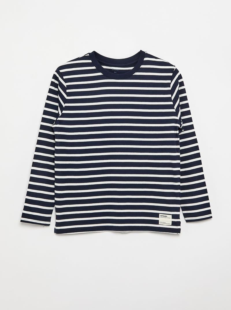 Lot de 2 T-shirts à manches longues Bleu - Kiabi
