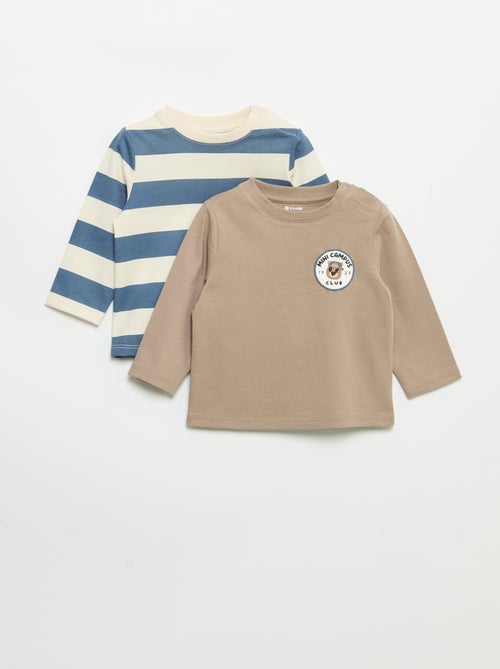 Lot de 2 T-shirts à manches longues - Kiabi