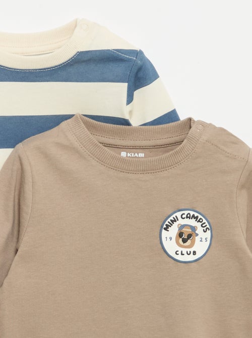 Lot de 2 T-shirts à manches longues - Kiabi