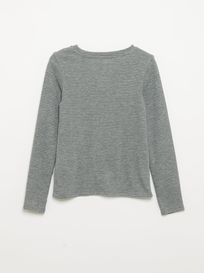 Lot de 2 T-shirts à manches longues Gris - Kiabi