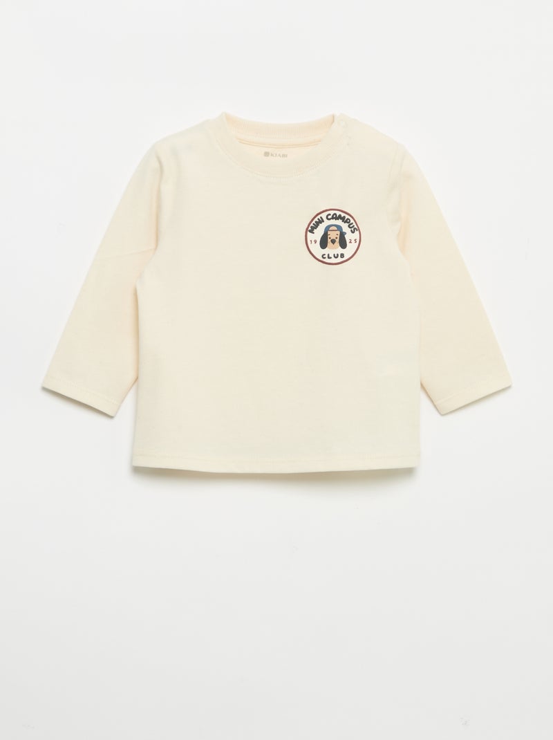 Lot de 2 T-shirts à manches longues Marron - Kiabi