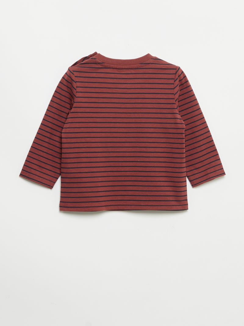 Lot de 2 T-shirts à manches longues Marron - Kiabi